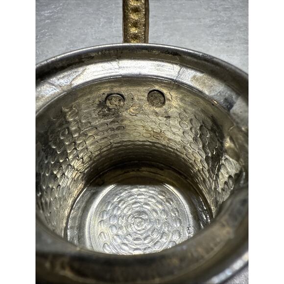 Unique! Turkish Hand Hammered Copper Coffee Pot, Ibrik Kettle, 3.3" T - Picture 5 of 13